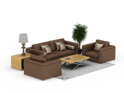 会客厅沙发茶几组合模型3d模型