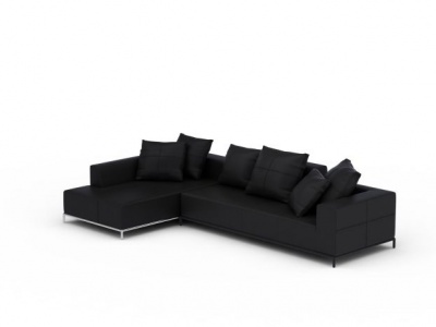 3d现代黑色沙发组合免费模型
