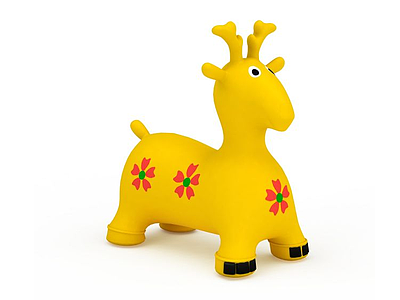 黄色充气小鹿玩具模型