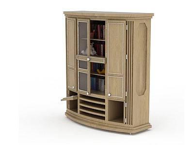 3d书房木柜模型