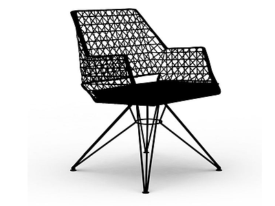3d黑色编织椅模型