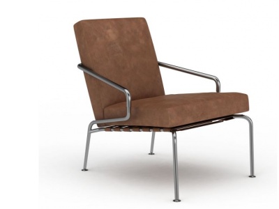 3d时尚浅咖啡色鹿皮面沙发椅模型