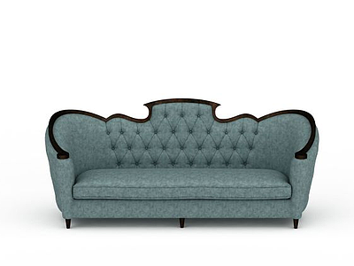 3d时尚美式软包布艺休闲沙发免费模型