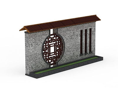 园林景墙模型3d模型