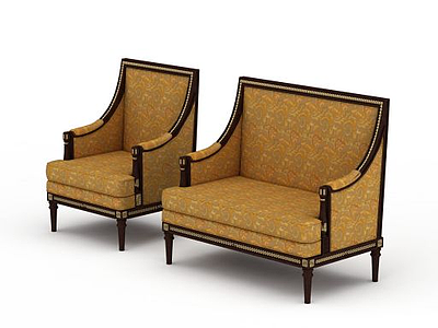 沙发椅组合模型3d模型