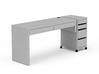 灰色电脑桌模型3d模型