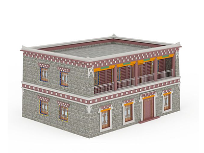 3d藏式建筑免费模型