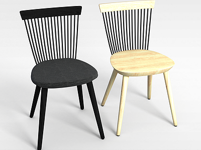 现代简约实木椅子模型3d模型