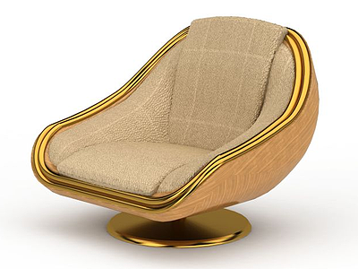 金色休闲椅模型