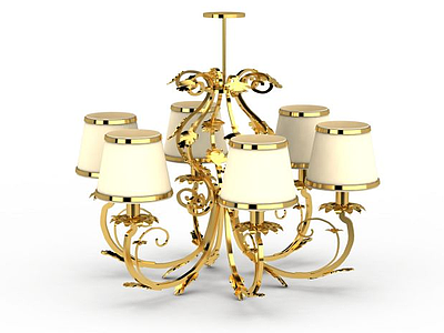 金色豪华吊灯模型3d模型