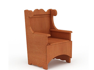 中式实木椅模型