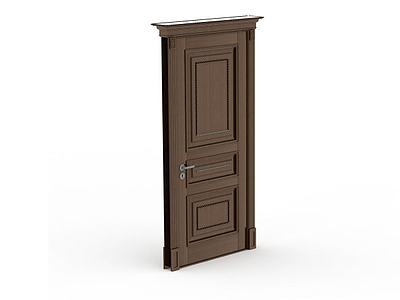 精品实木卧室门模型3d模型