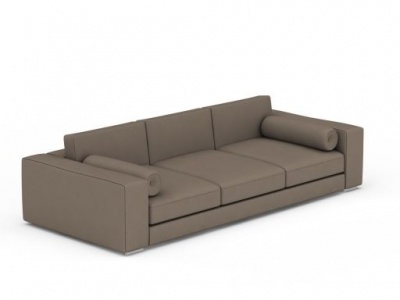 高档灰色休闲三人沙发模型3d模型
