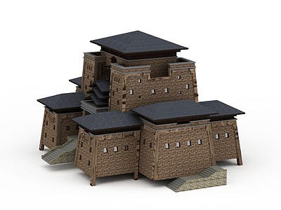 羌族神庙建筑模型