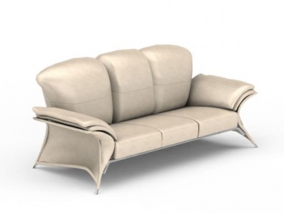 美式光面休闲三人沙发模型3d模型