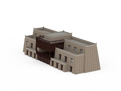 3d羌族房屋模型