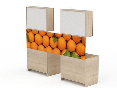 3d橙色橱柜模型
