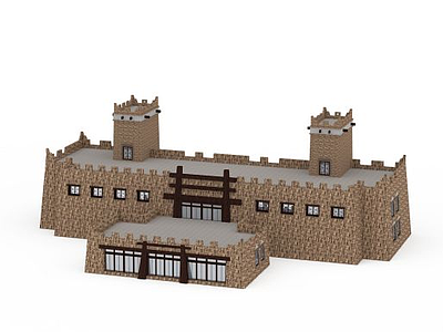 3d羌族建筑模型