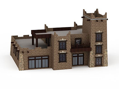 羌族民房模型3d模型