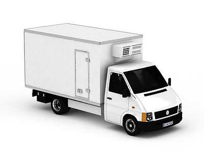 3d白色卡车模型