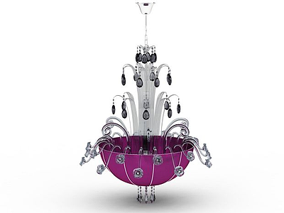 紫色吊灯模型3d模型