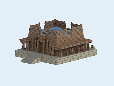 羌族神庙模型3d模型