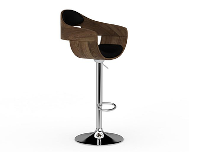 3d创意实木吧椅模型