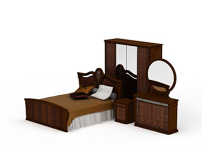 3d卧室家具<font class='myIsRed'>套装</font>免费模型