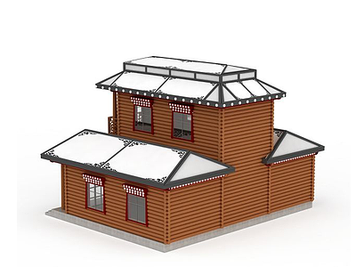 藏式房屋建筑3d模型