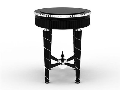 黑色圆桌模型3d模型