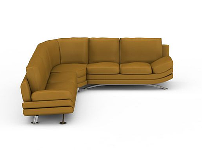 姜黄色U型沙发模型3d模型