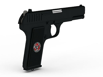 3d黑色小手枪模型