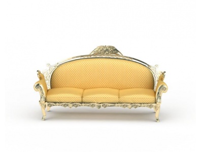 3d欧式金色沙发免费模型