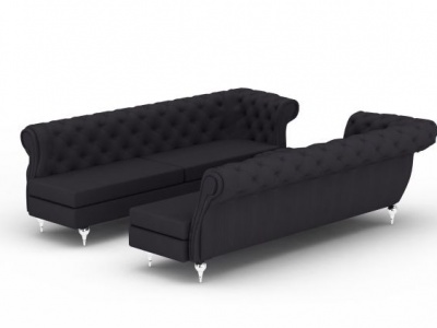 3d黑色软包沙发免费模型