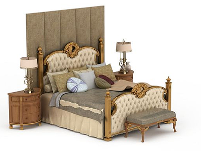 现代卧室床具模型3d模型