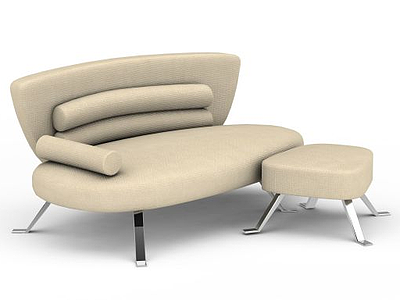 沙发脚凳组合模型3d模型