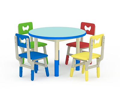 3d儿童桌椅免费模型