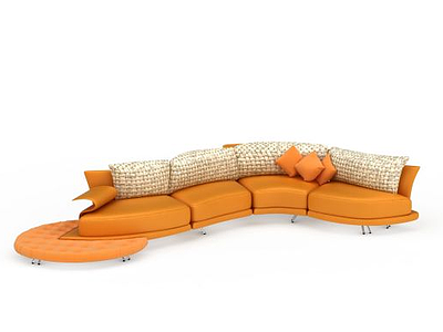 3d橘色沙发免费模型