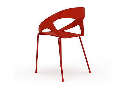 红色餐椅模型3d模型