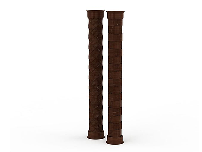 中式装饰柱模型3d模型