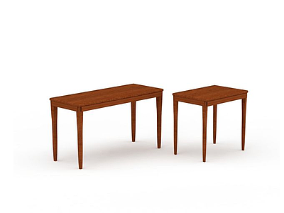 木质长桌模型3d模型