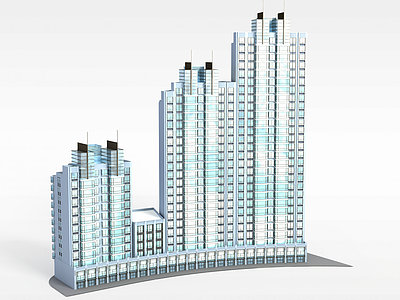 现代建筑大楼模型3d模型
