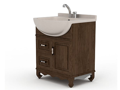 木质洗手柜模型3d模型