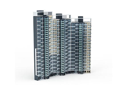 现代建筑楼房模型3d模型