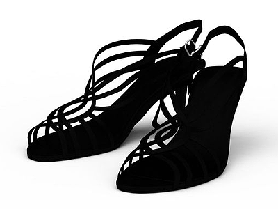 3d黑色高跟鞋免费模型