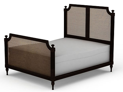 3d卧室双人床具免费模型