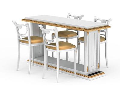 欧式餐桌餐椅模型3d模型