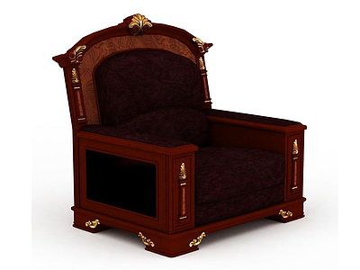 中式木质沙发椅模型3d模型