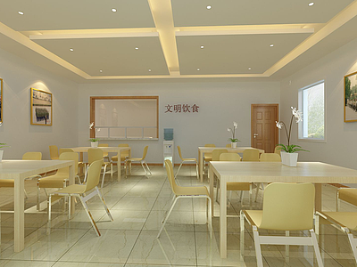 3d食堂餐厅模型