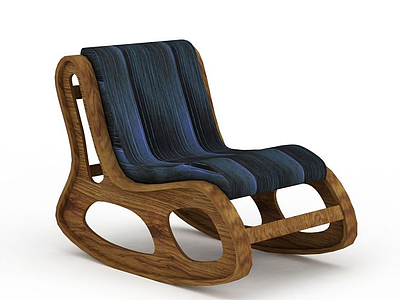 3d木质摇椅模型